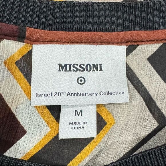 Missoni for Target Brown Chiffon Blouse Semi Sheer Top Women’s Medium - Picture 3 of 3
